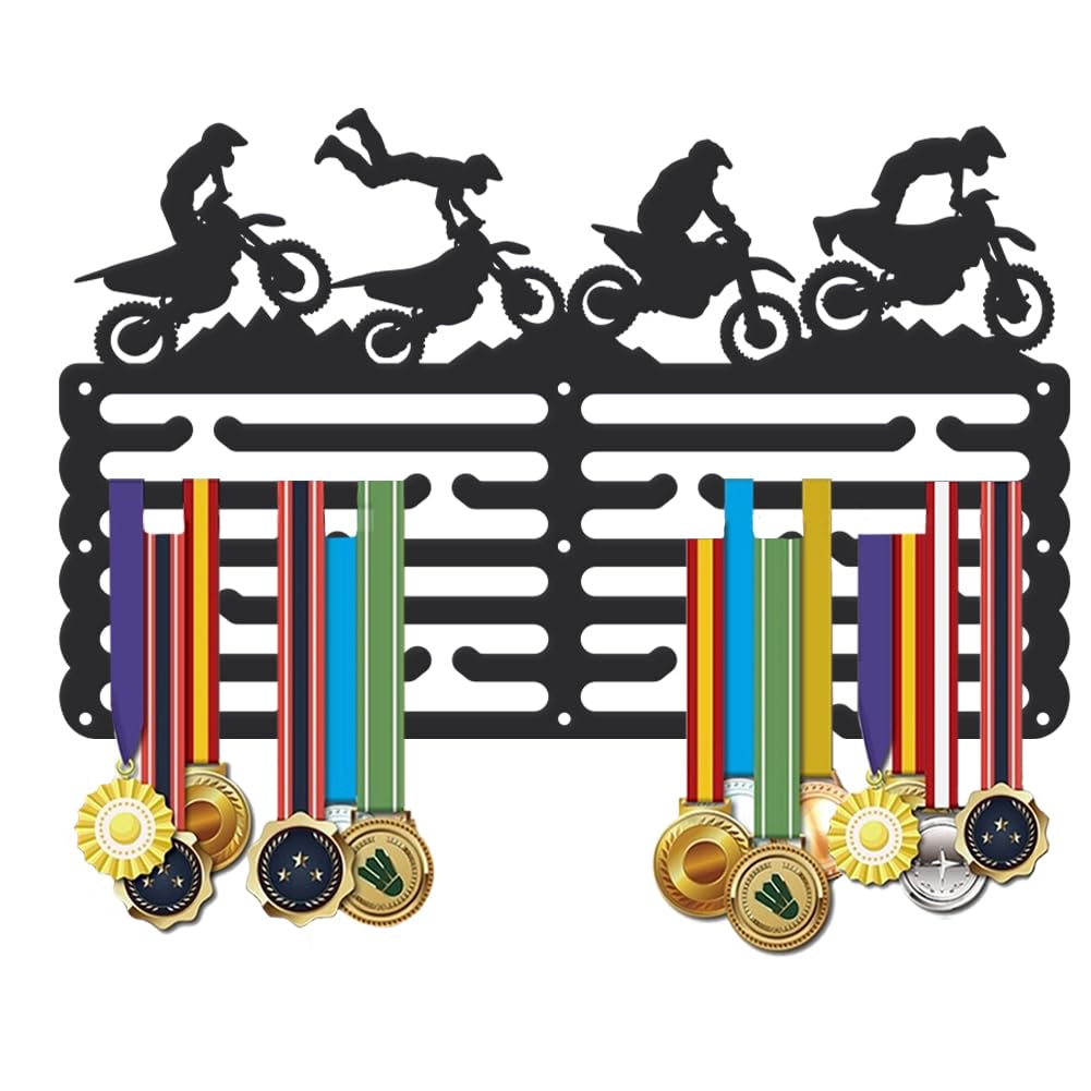 Porte-médailles motocross pour décorer la chambre d'un jeune pilote de moto