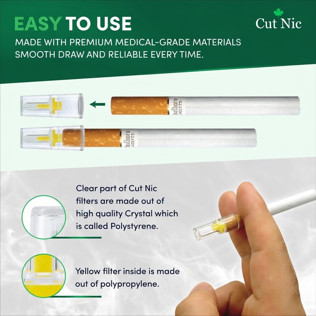 are cigarette filters made of plastic Amazon.com: Cut Nic 6 Hole Cigarette Filters 1200 Pack - 4 Travel Cases
