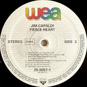Jim Capaldi - Fierce Heart - WEA - 25-0057-1: Jim Capaldi