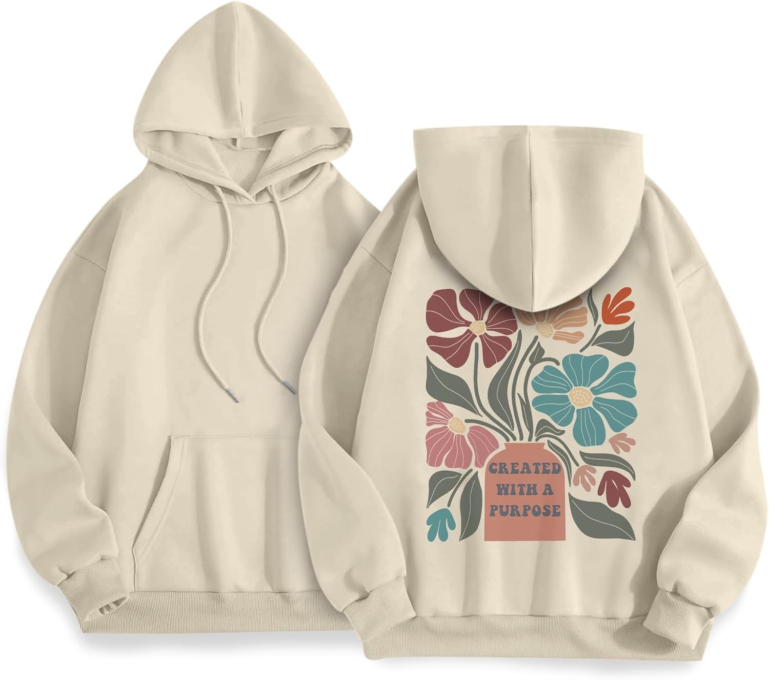 Christian Hoodies for Women Floral Graphic Bible Verse Boho Hoodie Religious Faith Sweatshirts with Sayings Pullover - Image 4