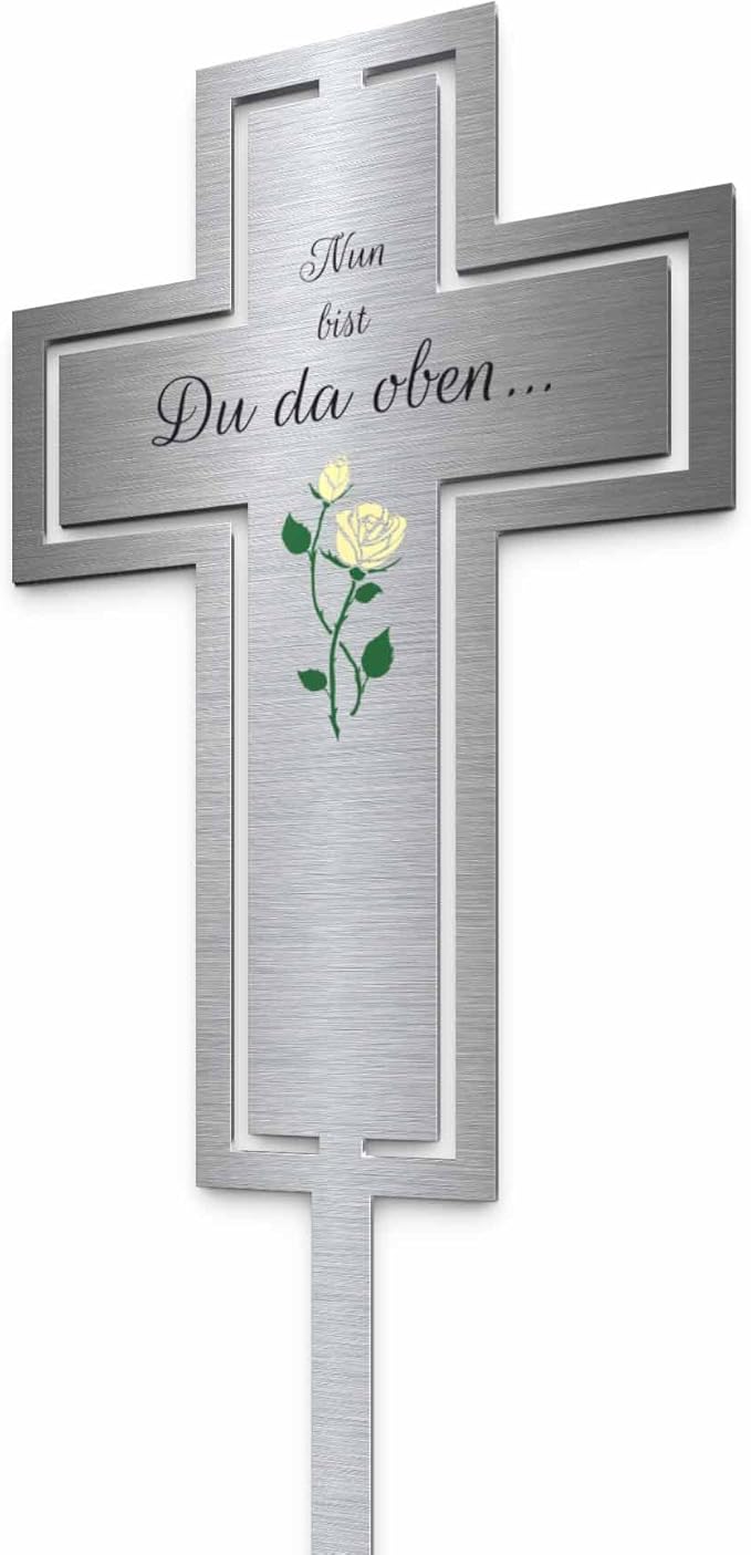 Grabschmuck Edelstahl Herz - Wetterfeste Grabdekoration Mit Spruch