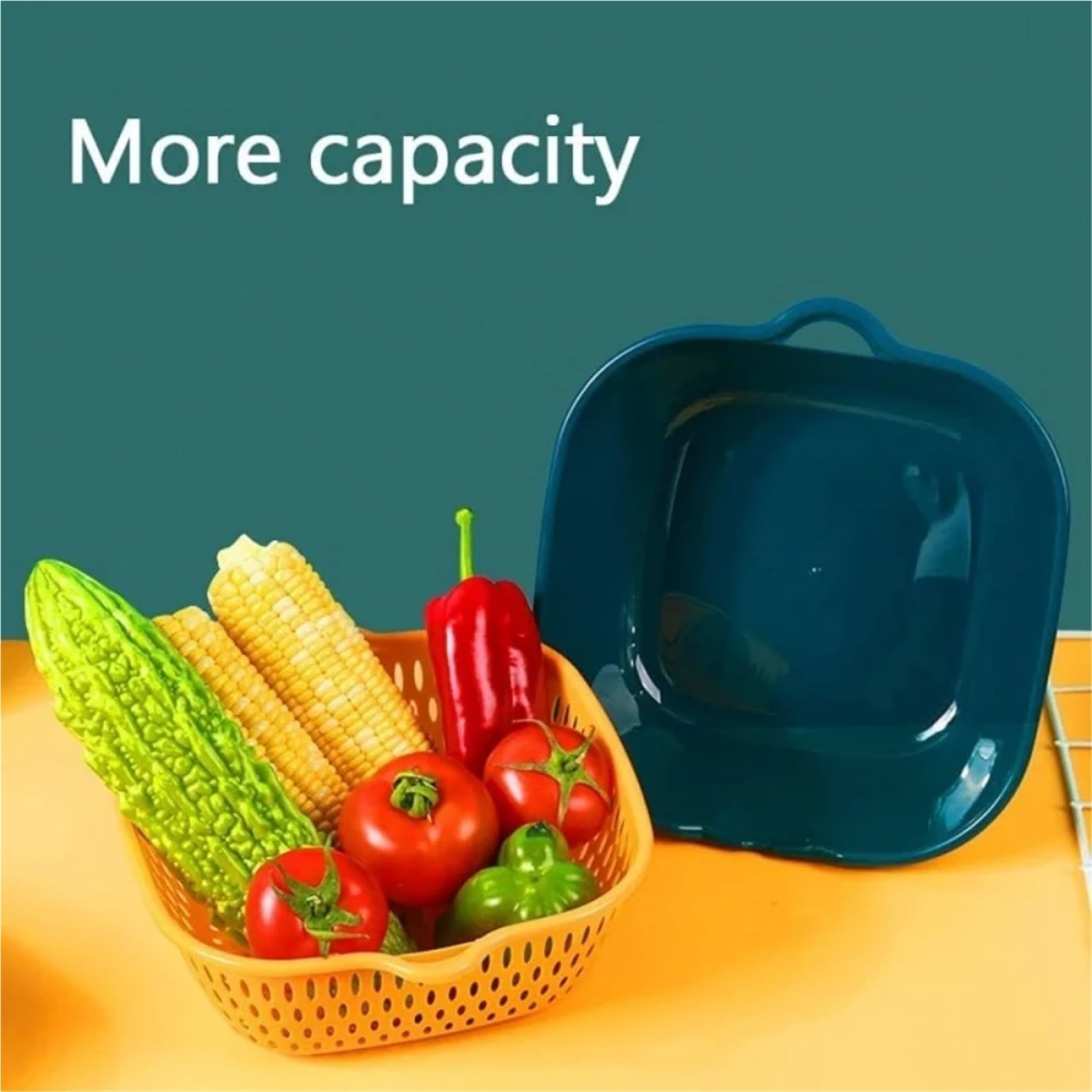 Escurridor de doble capa, bandeja frutas for cocina, 2 uds Para Cocina