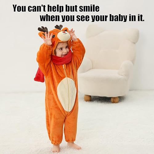 Miniatura 57 de Disfraz de bebé de Halloween para niños pequeños, rómper, mameluco para niños o niñas, ropa de animales, de 2 a 36 meses Pink Dinosaur