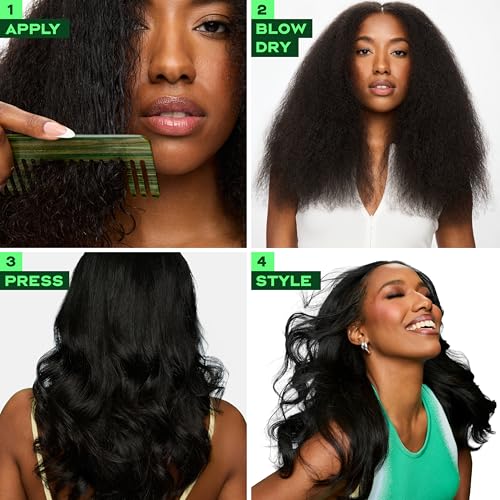 Image of SheaMoisture Silk Press Prep Cream with Plant-Derived Straightening Actives, Alma Oil & Hydroplex Technology Provides Heat Protection While Helping to Preserve Natural Curl Pattern 3.3fl oz