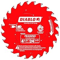 Vista 5 de Diablo Hoja de sierra para aplicaciones de construcción general - Diámetro de 5-3/8", 24 dientes ATB, eje de 10mm, corte de.049", ángulo de gancho