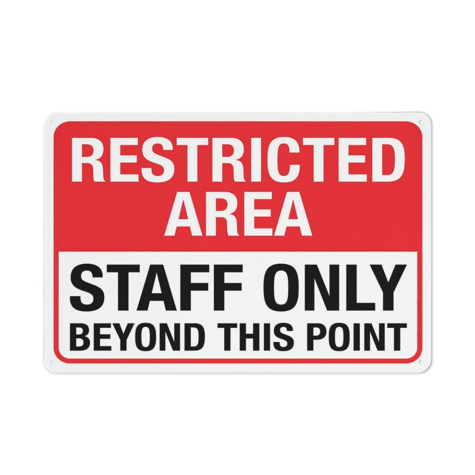Restricted Area Staff Only Retro Art Plaque Wall Decor Funny Gifts for Cafe Home Kitchen Garage Bathroom Farm Garden Bar Metal Posters Tin Sign 8x12 Inch
