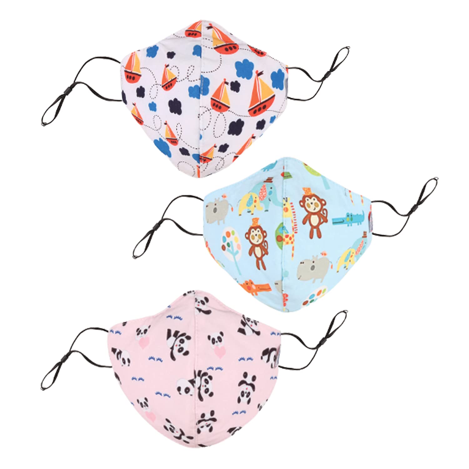 Chicco ComfyPro Face Mask, Effective Against 95% Particles, Soft & Breathable, Comfortable Nose Band, Adjustable & Reusable, Design- Panda, Jungle, Ship, for Kids 3-6Y (Pack of 3), White, S (B0925BQGYX) Amazon Price History, Amazon Price Tracker