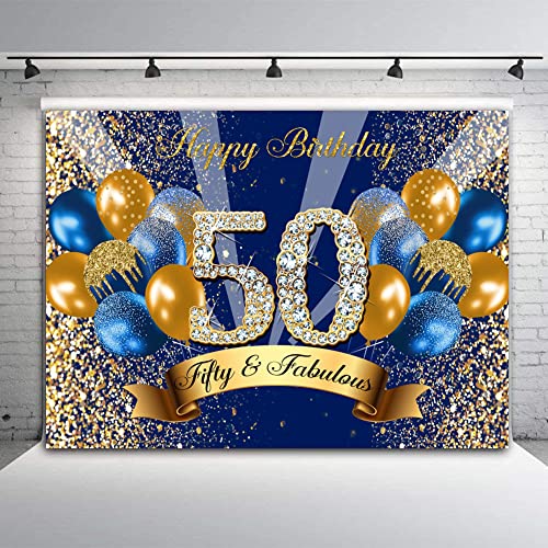 Fondo Fotográfico Azul Royal con Globos Dorados 240x180 cm miniatura 5