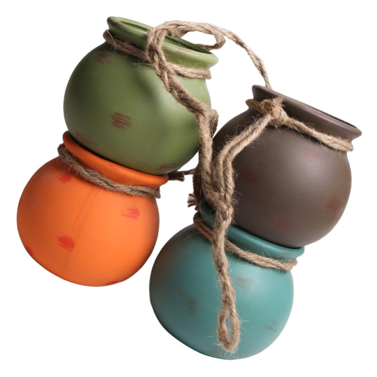 MAGICLULU Maceta Colgante de Cerámica, Jarrón Colgante de Cerámica Cuerda, para Casa y Oficina, para Pequeñas Flores y Plantas,