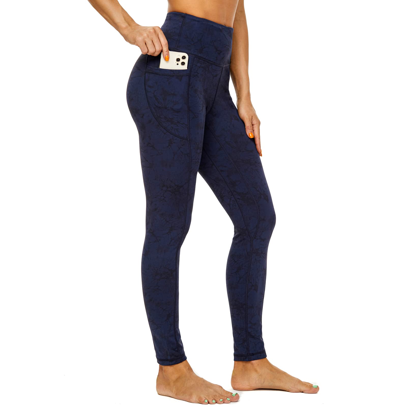iniber High Waisted Yoga Pants with Pockets for Women 4-Way Stretch Soft Running Workout Leggings Athletic Yoga Pants