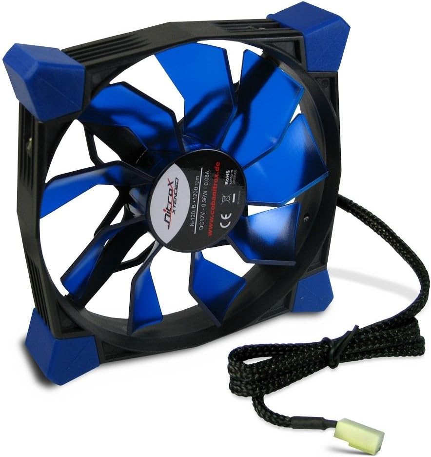 Nitrox N-120-G 120 mm Case Fan Rubber Bearing Quiet 19 dB blue