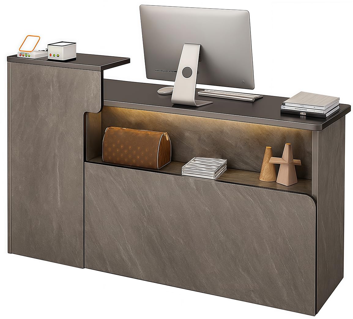 Amazon.co.jp: EastEamily 受付カウンター レジカウンター 木製