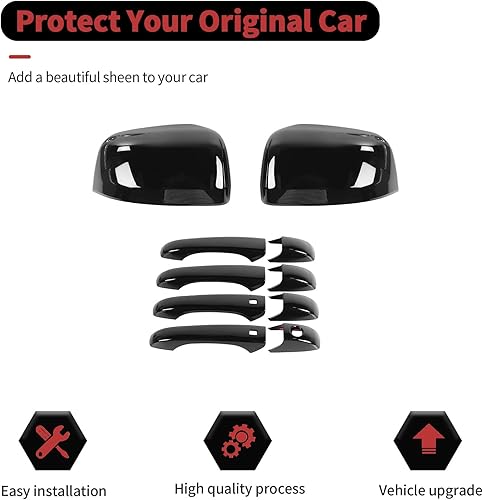 Miniatura 5 de RT-TCZ Cubierta de espejo retrovisor para manija de puerta, kit de decoración exterior, accesorios de decoración para Jeep Grand Cherokee 2011-2020,