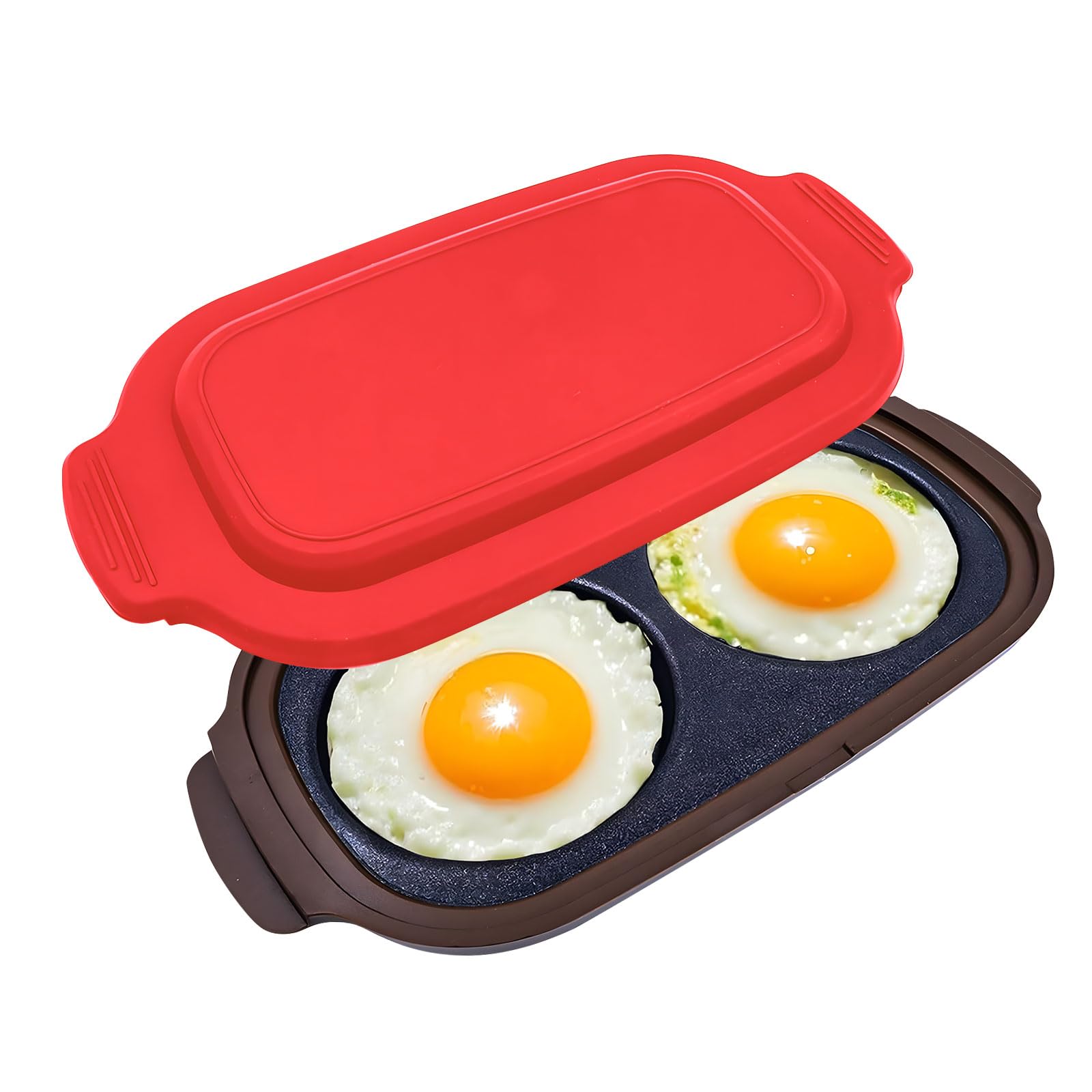 Microwave Cooker Egg Steak Bacon Simultaneous Cooking Silicone Metal Breakfast Solution Silicone Metal Microwave Egg Maker