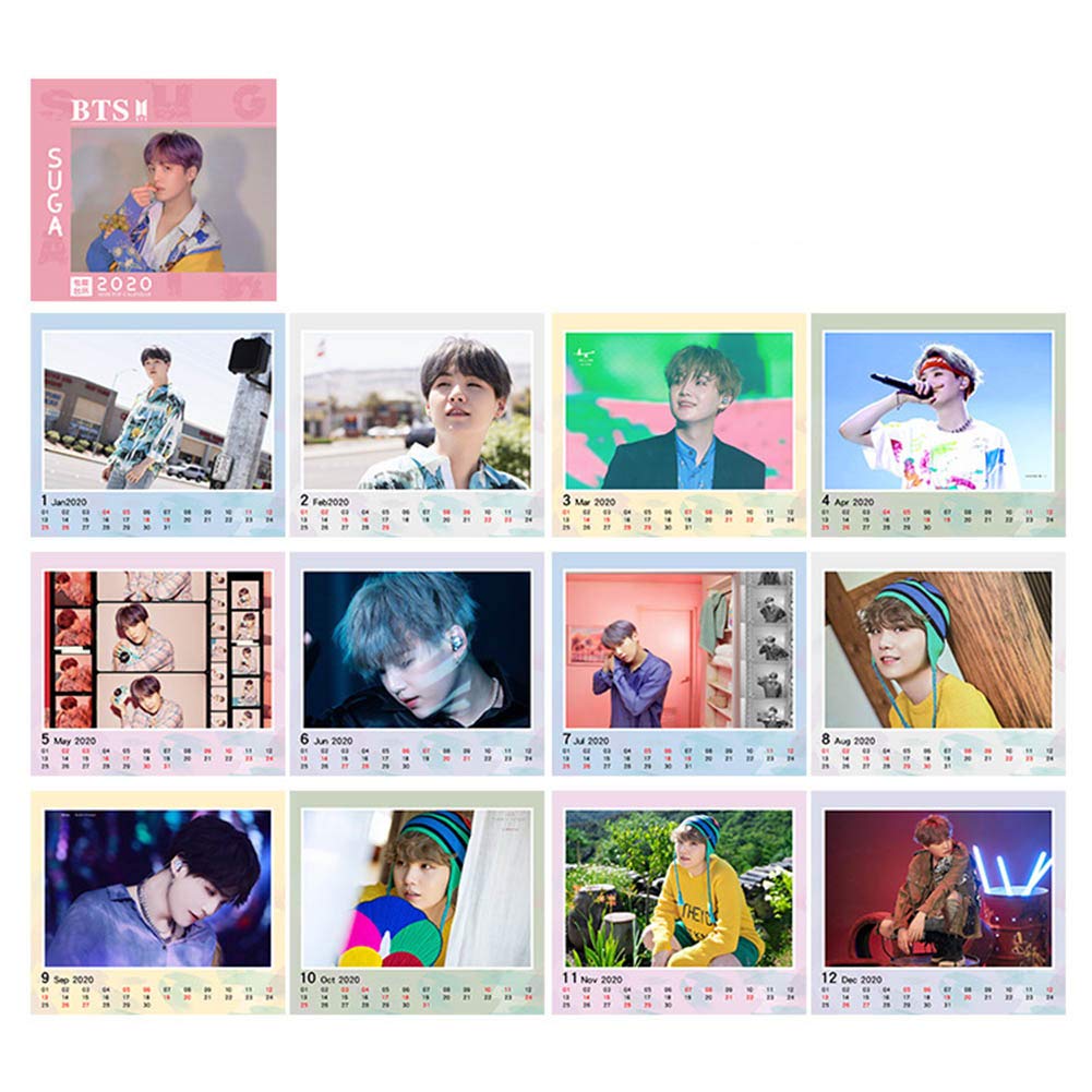 Cotrdocigh Kpop BTS Bangtan Boys 2020 Table Calendar Official Soul 2020 Photo Table Calendar for A.R.M.Y fans. H05