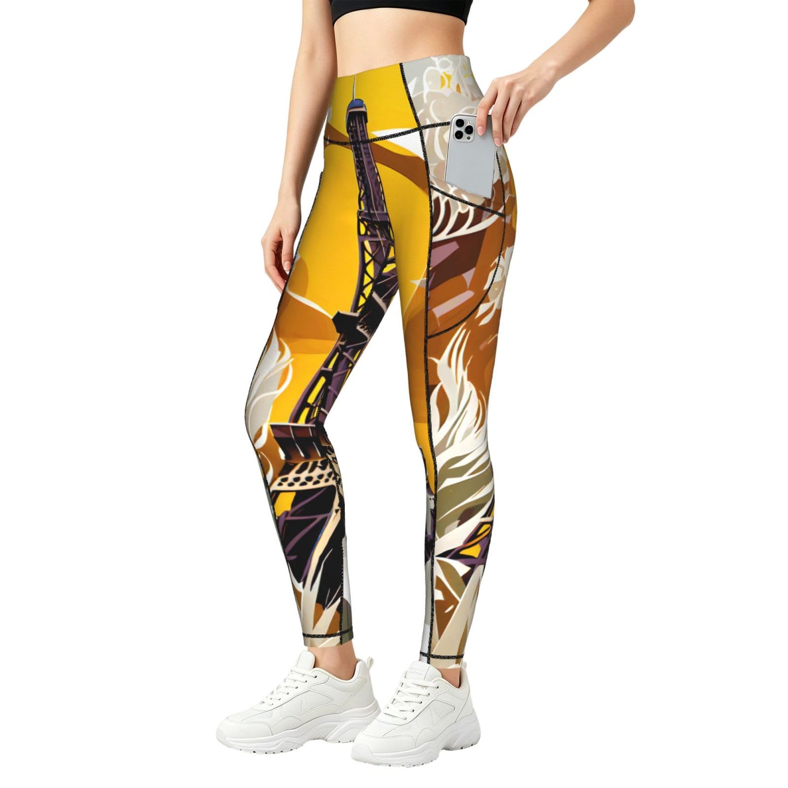 Leggings de la Torre Eiffel elásticos para evitar transparencias en el entrenamiento 8