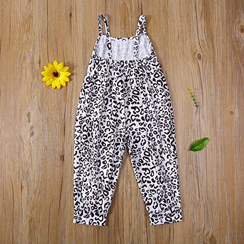 Toddler Baby Girl 4Th Of July Halloween Outfit American Flag Pumpkin Print One Piece Romper Jumpsuit Pants Clothes (Leopard Print,3-4T) #TOP2