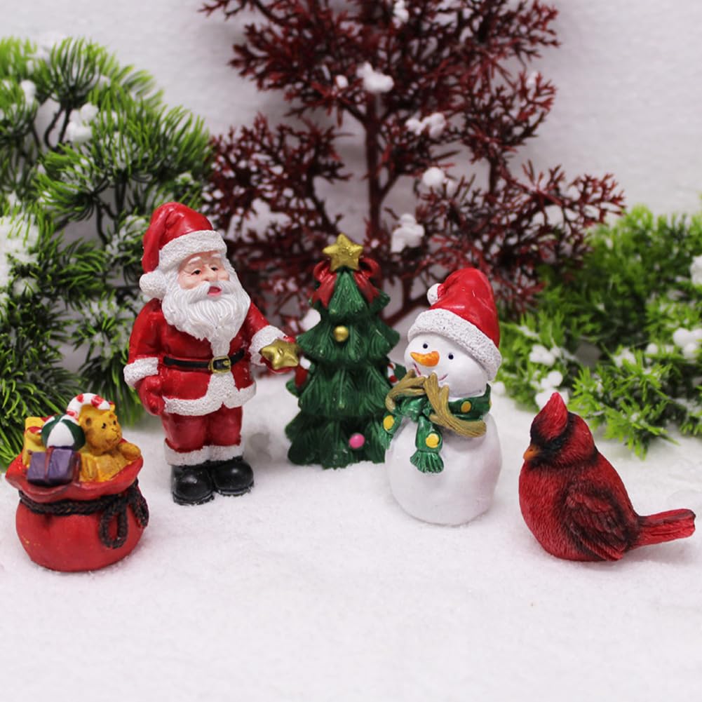 Embhlitfe 5 Pieces Christmas Micro Landscape Ornament Resin Christmas Kit Miniature Ornaments for Dolls Garden Resin Accessories Christmas Ornaments for Decoration