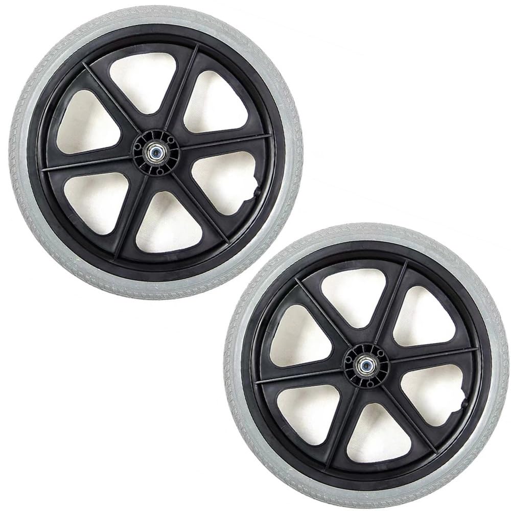 COKYIS Ruedas para Sillas De Ruedas Macizos, Recambio De Rueda Trasera para Silla De Ruedas Manual, Rueda Trasera para Silla De Ruedas De 16 Pulgadas, No Inflables Neumáticos, Gris (Color : X2)