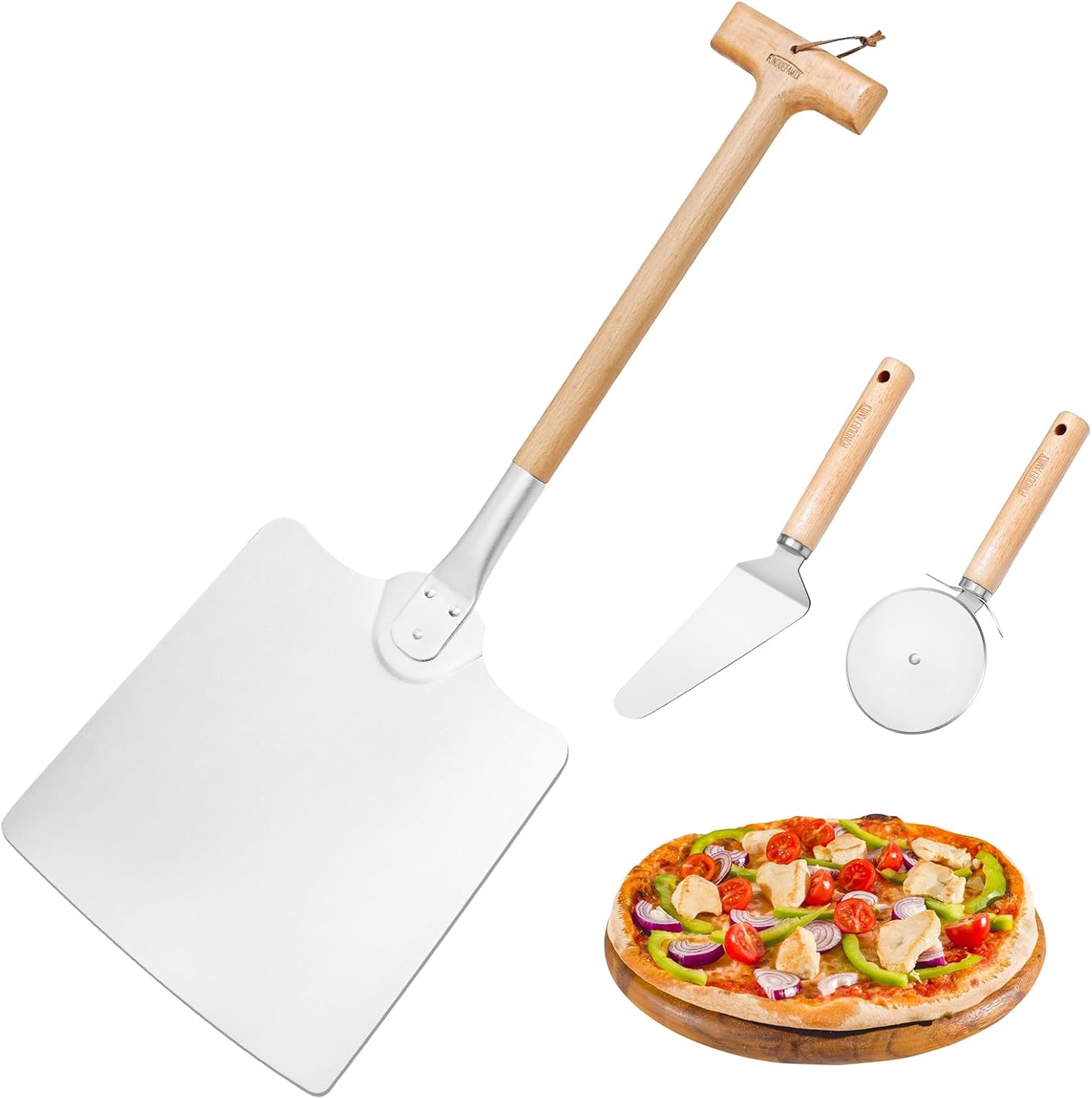 Pizza Peel Aluminum Oxide Metal Pizza Spatula,12 inch Pizza Paddle with Detachable Wooden Handle,Pizza Oven Accessories for Family Pizza Oven Baking,Dough,Bread & Pastry Pizza Peel Aluminum Oxide Metal Pizza Spatula,12 inch Pizza Paddle with Detachable Wooden Handle,Pizza Oven Accessories for Family Pizza Oven Baking,Dough,Bread & Pastry