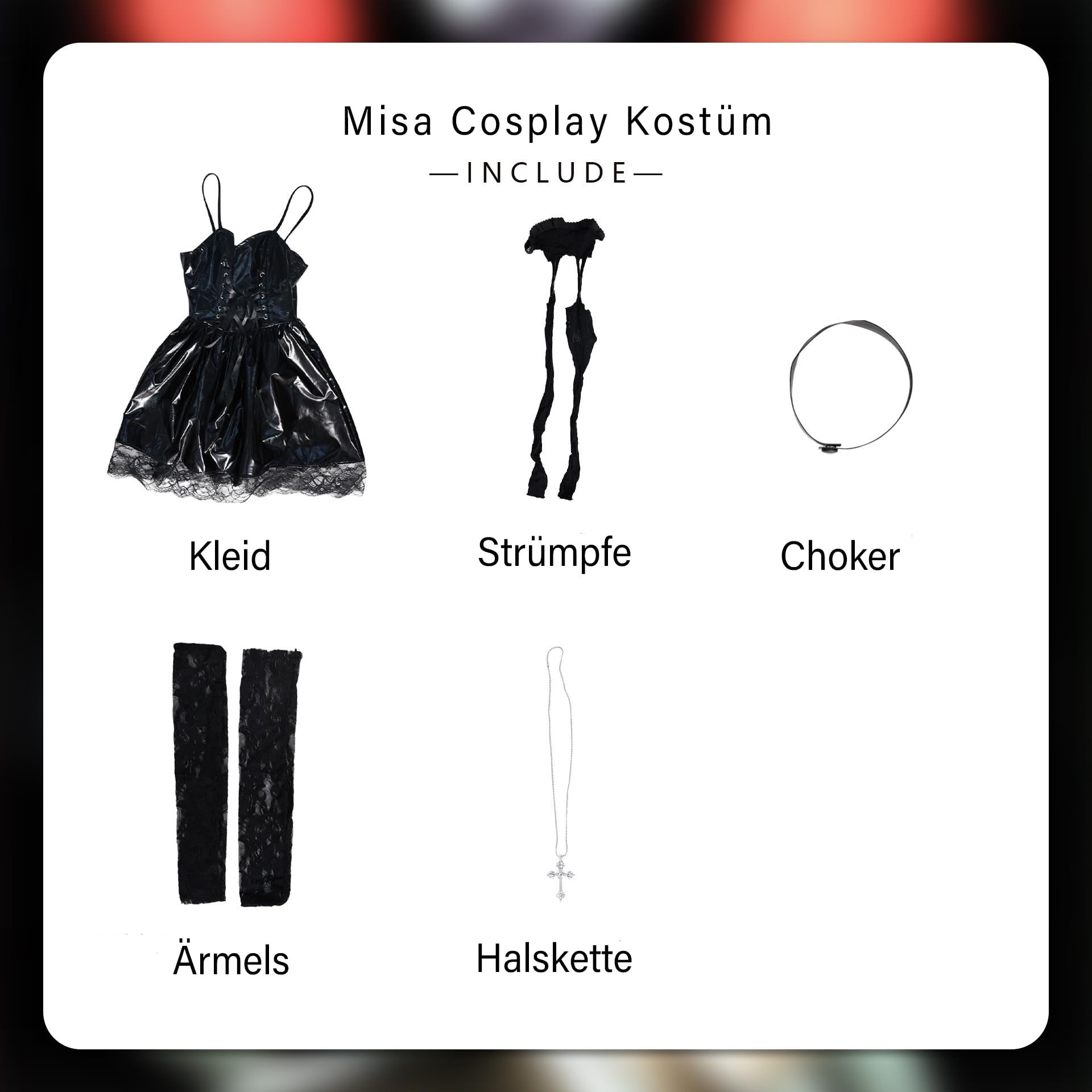 Death Note Misa Cosplay Disfraz Anime Cosplay Disfraz Mujer Negro Halloween Disfraces Carnaval Uniform