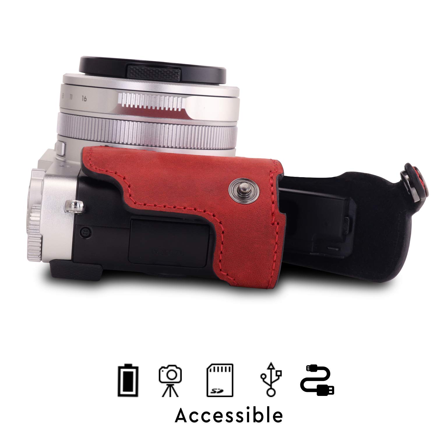 Camara De Fotos Funda De Cuero Para Leica D-Lux 7 - Estilo Ever Ready Con  Correa Camara Desechable, image size:1500x1500