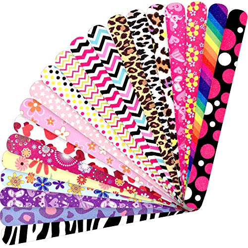 20 Stuks Dubbelzijdige Emery Boards Nail Buffer Bloemen Printing Nail Files Manicure Files voor Vrouwen Meisjes Nail Shaping Supplies