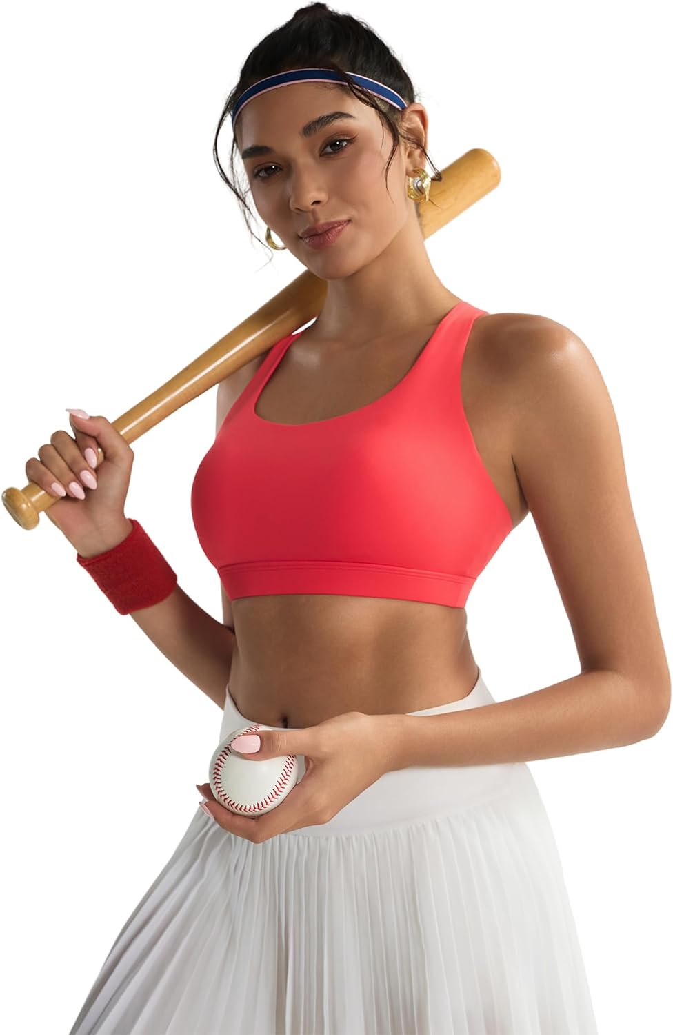 RUNNING GIRL Sports Bras for Women,High Impact Criss Cross Back Molded Cup Running Bra with Sewn in Pads - Image 3
