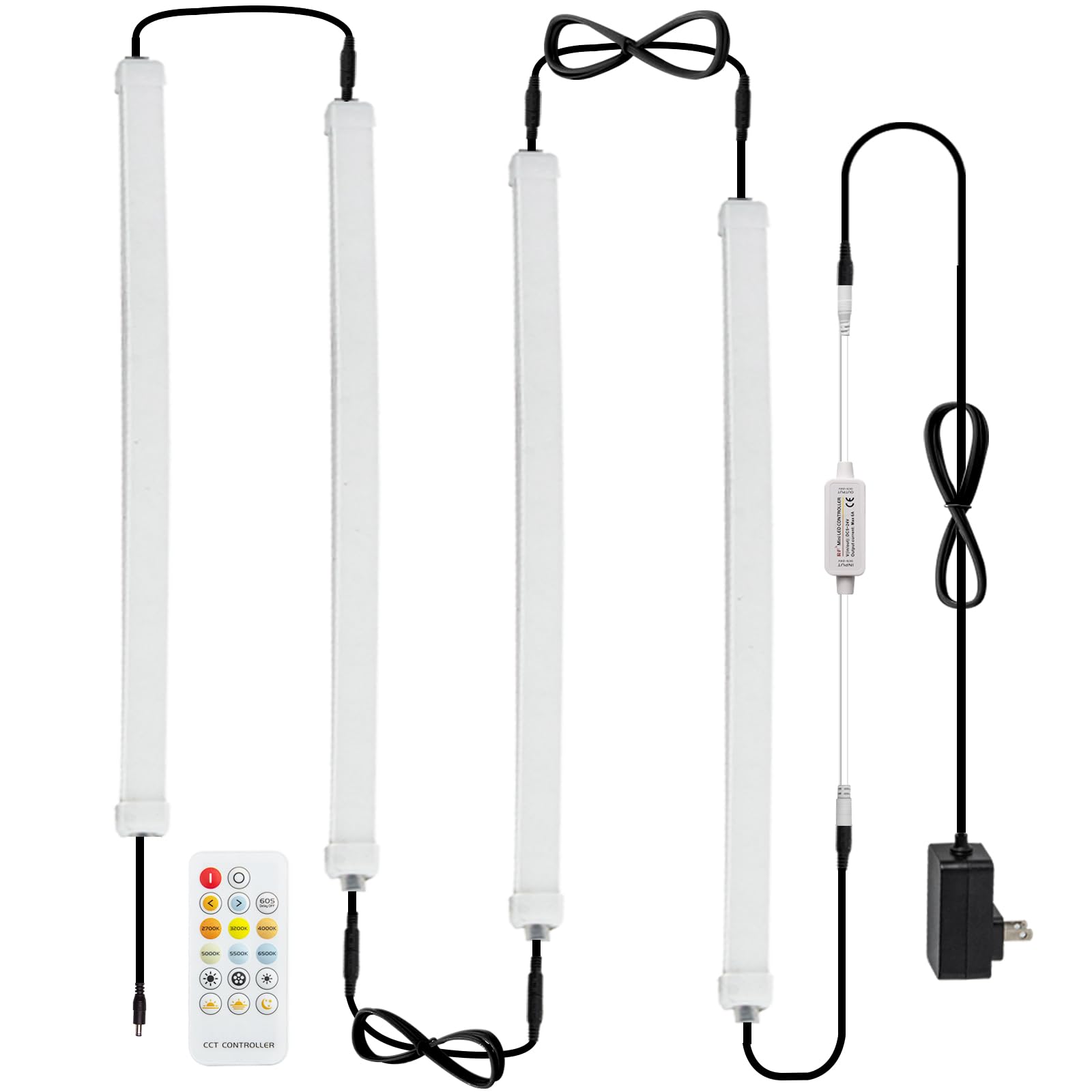 SenwenDeng Under Cabinet Lights Plug in, 4 Pcs 12 Inch Ultra Thin Under Counter Lights, Super Bright Daylight White Dimmable Light for Kitchen, Workbench