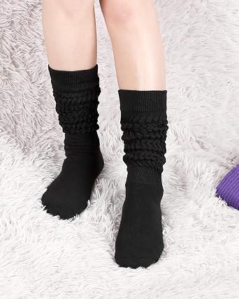 Slouch Socks Women Thigh High Boot Socks 3 Pair Pack | Soft, Scrunch