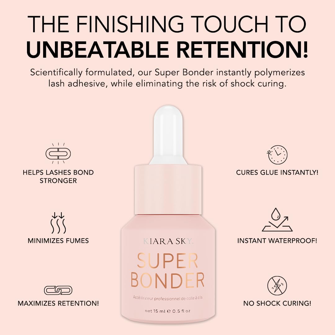 KIARA SKY LASH Super Bonder for Eyelash Extensions with Special Dropper | Glue Accelerator | Speed Up Drying Time | Increase Adhesive Bonding Power | Professional Use Only 15ml NOT A Glue