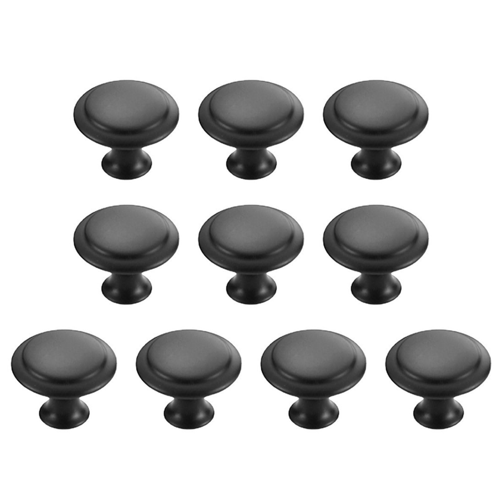 Fentency Black 10Pcs Wardrobe Knob Stainless Steel Cabinet Drawer Handle Cupboard Pulls Round Furniture Decoration Round Drawer Handles Dressers Replacement