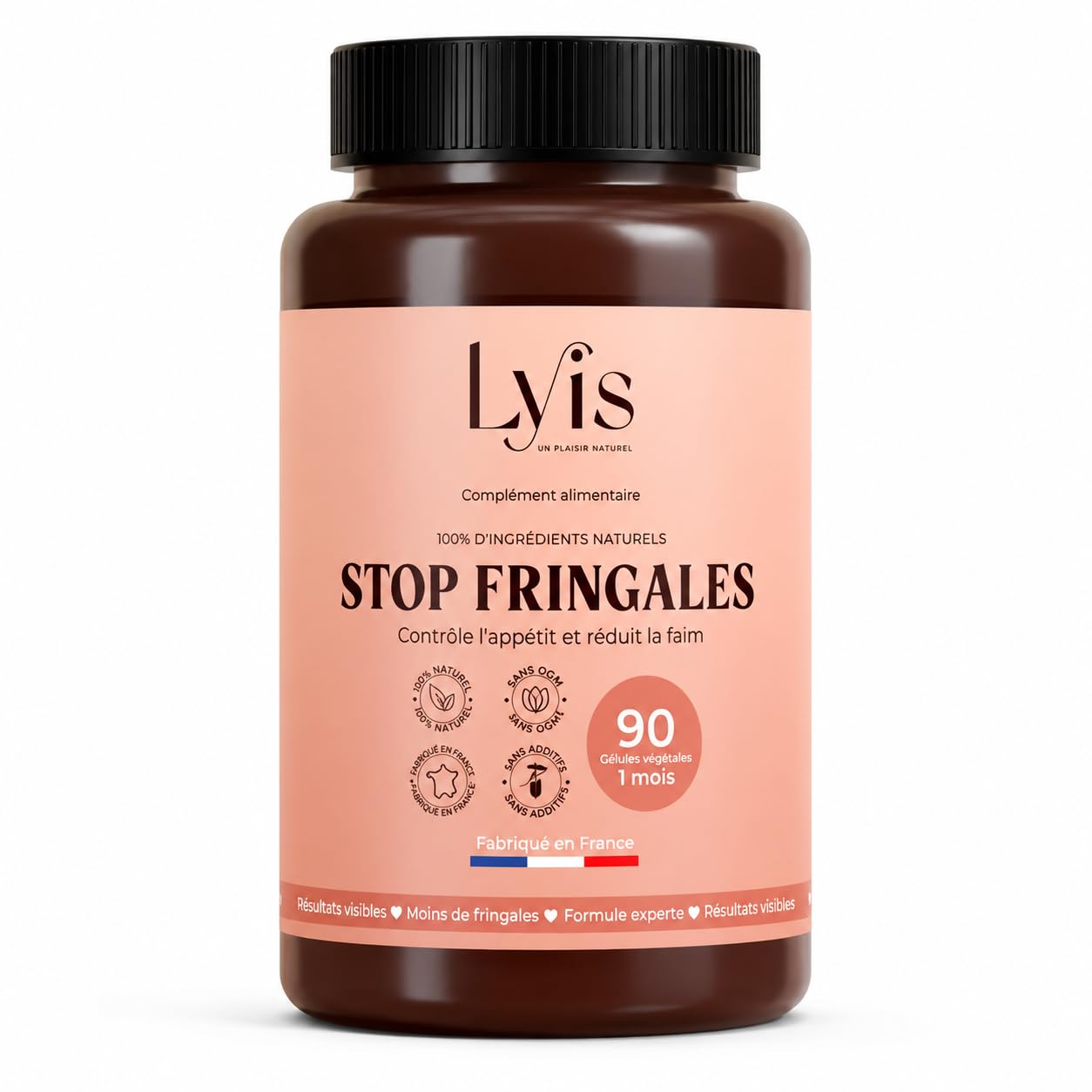 Stop Fringales | Contrôle de l’Appétit & Envies Sucrées | Konjac, Gymnema, Griffonia, Chrome | 90 Gélules Hautement Dosées – 1 Mois | Fabriqué en France | Lyis Paris