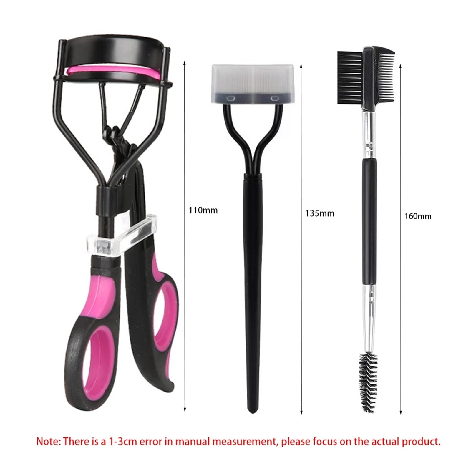 7/16 stücke Wimpern Curler Set Mit Ersatz Pads for Frauen Curling Pinzette Clips Lash Mascara Zauberstäbe Pinsel Make-Up-Tool(16pcs black)