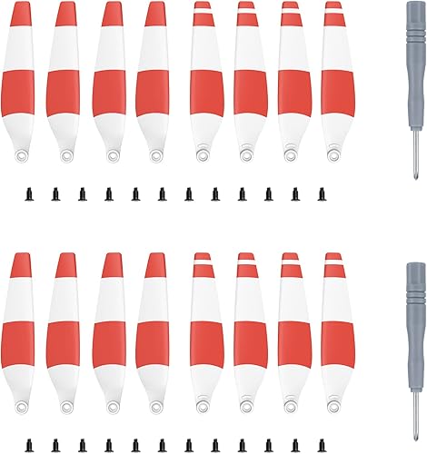 CAPART Hélices para DJI Mini 3 Dron, accesorios ligeros de bajo ruido, silenciosos, con tornillos y destornilladores cuchillas (rayas rojas y