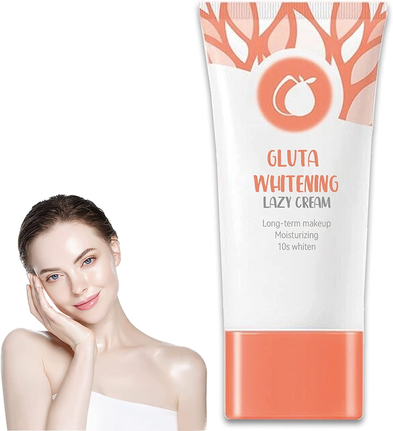 Gluta Whitening Lazy Cream,Gluta Whitening Facial Cream Lotion Moisturizing Lazy Cream,Exfoliating Whitening Gel,Gluta Whitening Lazy Cream BB Cream,Moisturize Repaire Facial Cream (1PC)
