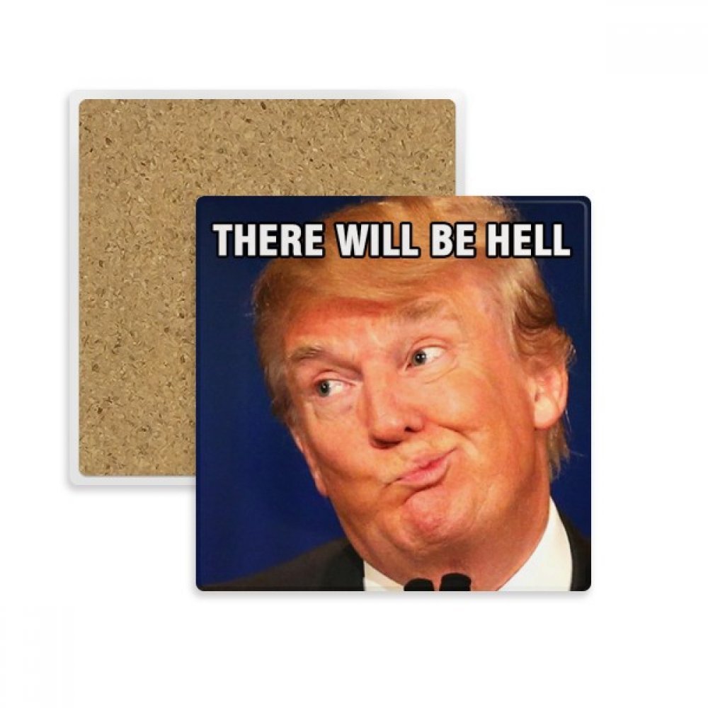 Coaster Tasse américain Trump multicolor pour un cadeau drôle unique
