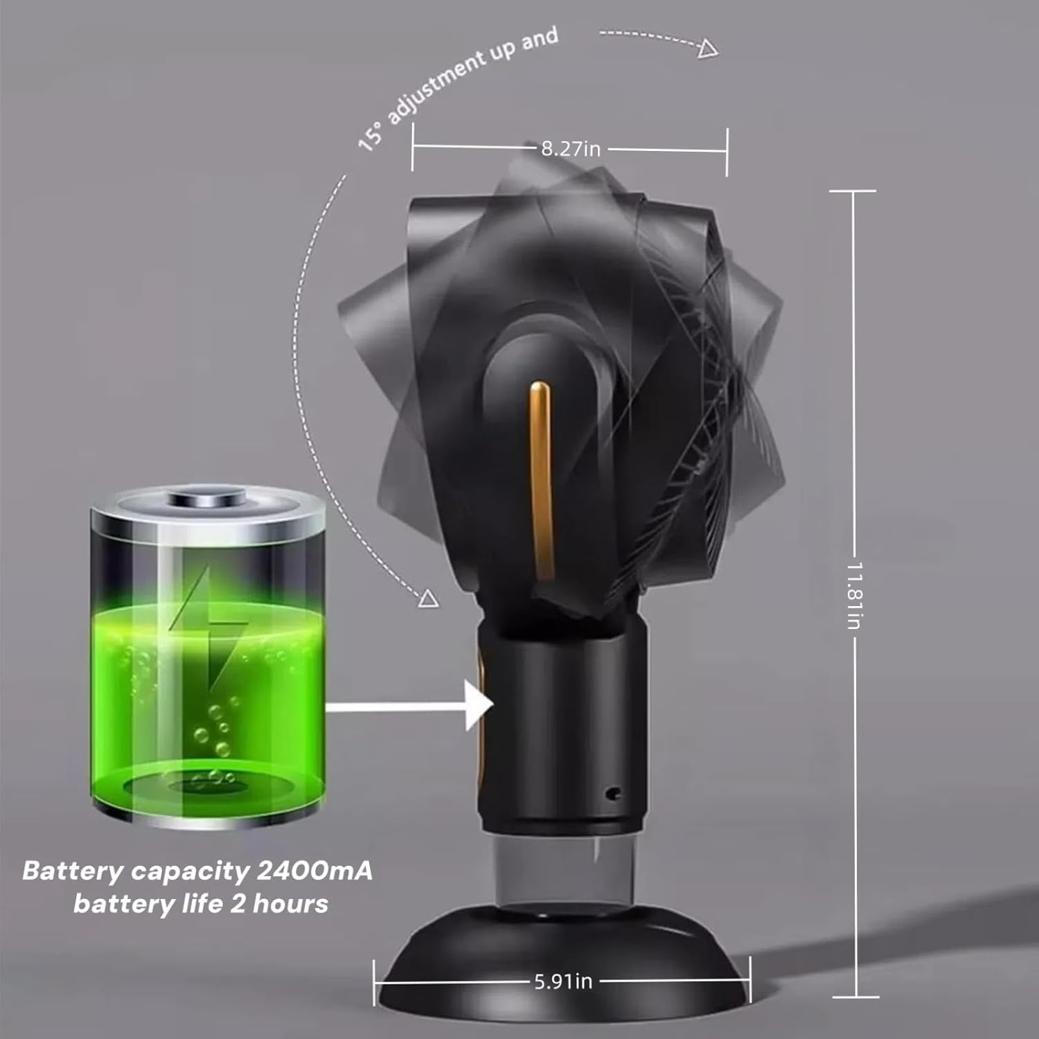 Desktop Smoke Purifier Fan, Portable USB Rechargeable Adjustable Angle Smoke Trap, Mini Air Purifier with Removable Washable Filter for Indoor Smoking, Cooking, RV, Office & Kitchen Use