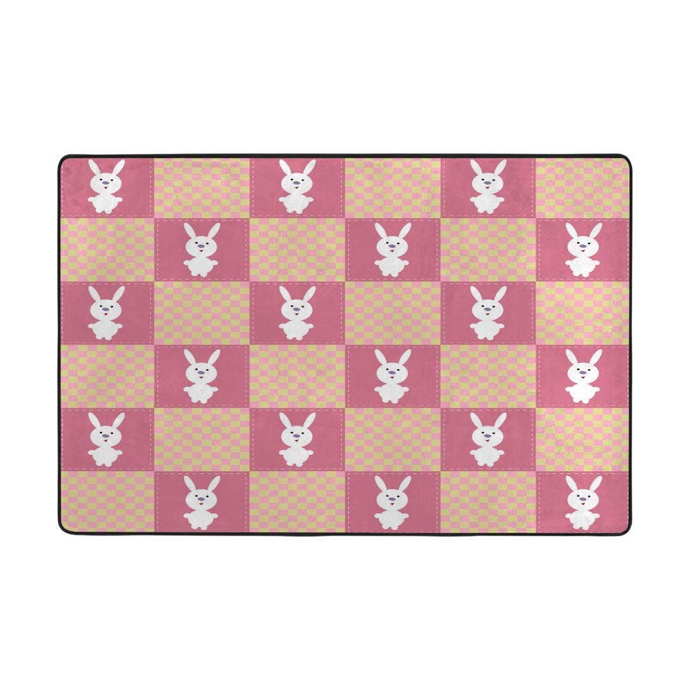Tapis de sol lapin en velours corail ultra doux pour chambre d'enfant