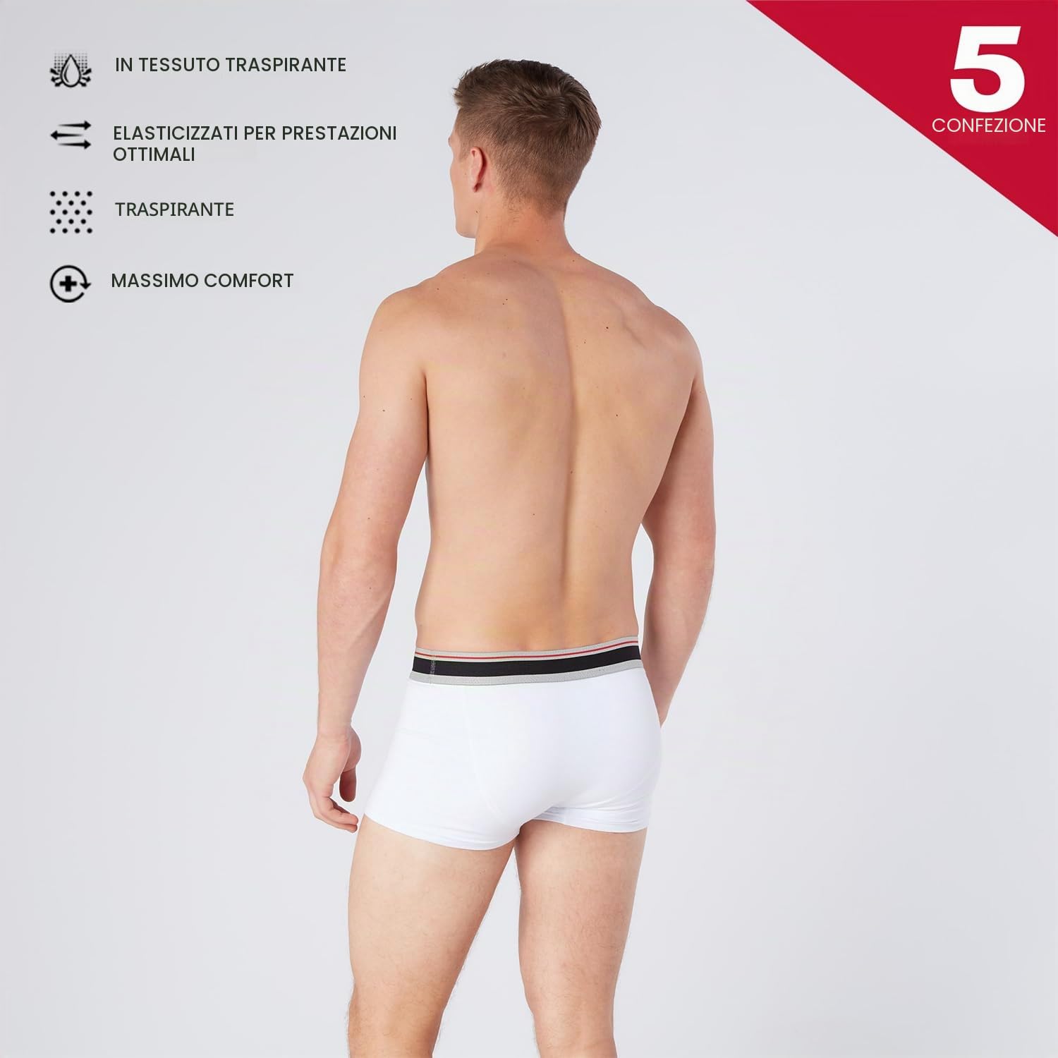 Reebok Jay Boxer Briefs Uomo (Pacco da 5)