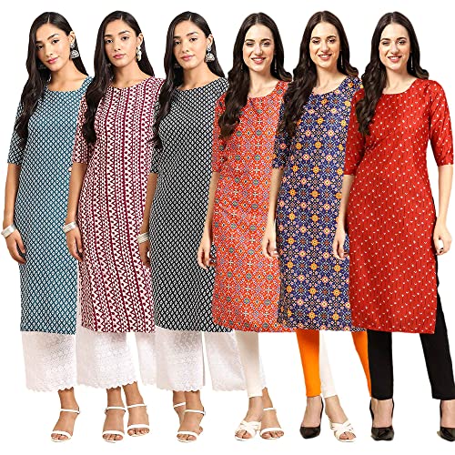 Image of Pinkmint Women's Crepe Digital Printed Straight Kurta