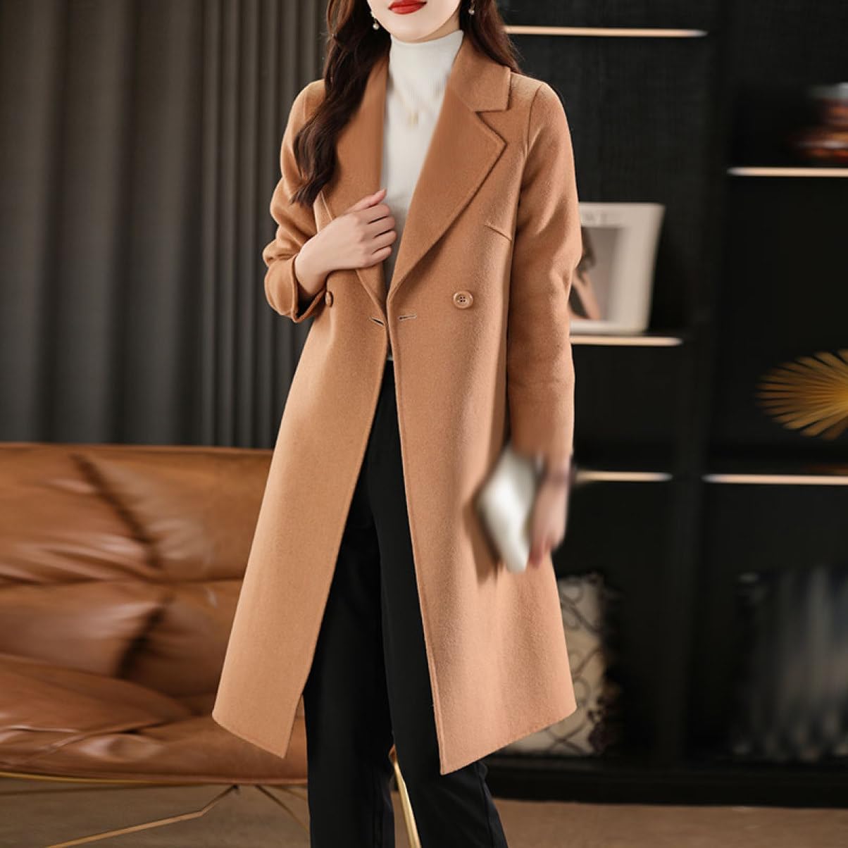 [YJSO] チェスターコート レディース ロングコート 秋 冬 ロング丈 コート アウター 長袖 ロング ウール 暖かい ゆったり