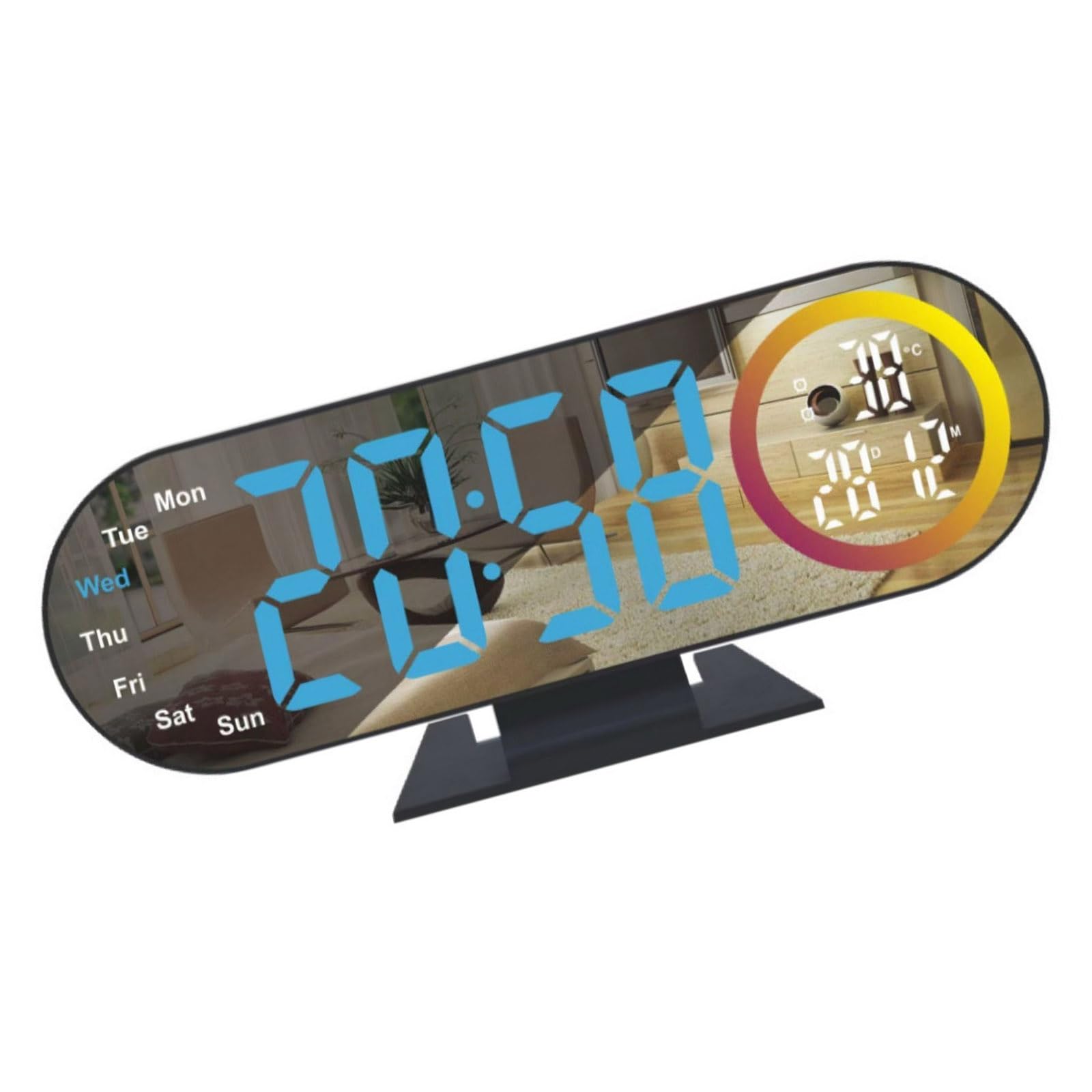 Tfaoys Blue Light Digital Projectors Alarm Clocks For Bedroom Usb Led Display Clock With 180° Projection On Ceiling Wall Duals Alarms Duals Loud Alarm Clock