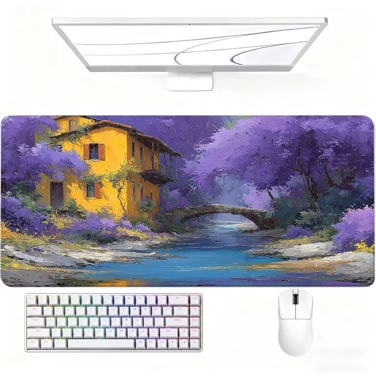 Podkładka pod mysz do gier fioletowa duża podkładka pod mysz 1200 x 600 x 3 mm podkładka pod mysz las gładka powierzchnia z antypoślizgową gumową podstawą pod ręką biurko akcesoria do gier dla gracza