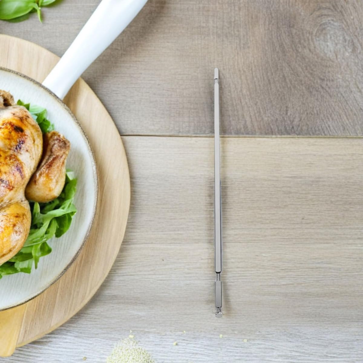 Drehspießgabel Einfache Ersatzteile Abnehmbares Design Edelstahl für Hähnchen und Geflügel für Küche und Grillzubehör Passend für Heißluftfritteuse und Backofen