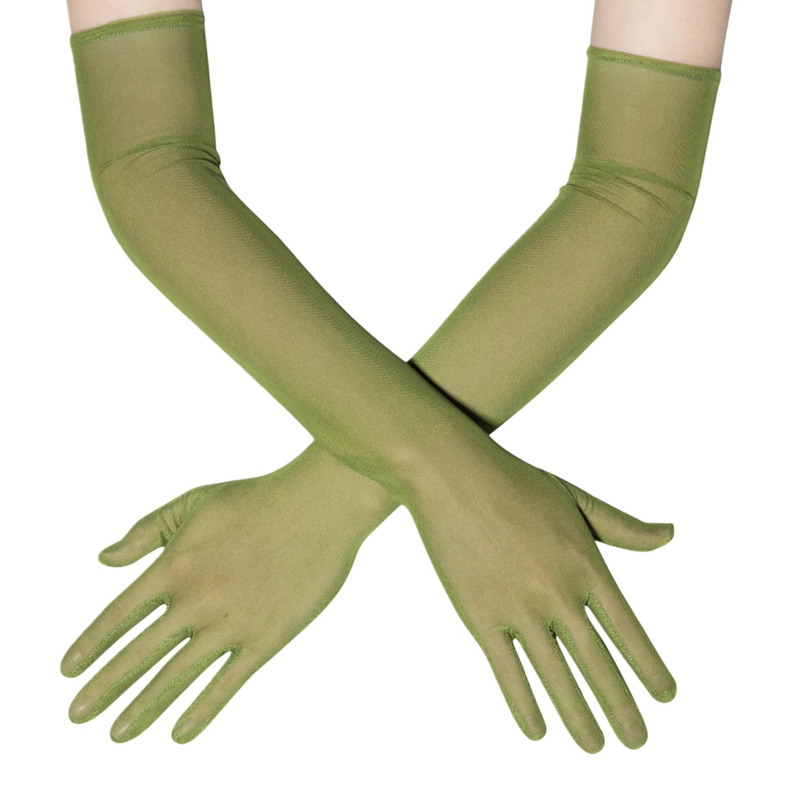 MICFENY Stylish Extended Arm Gloves Sheer Tulle Comfortable Stretchy Arm Sleeves For Women Formal Occasion And Casual Outfit