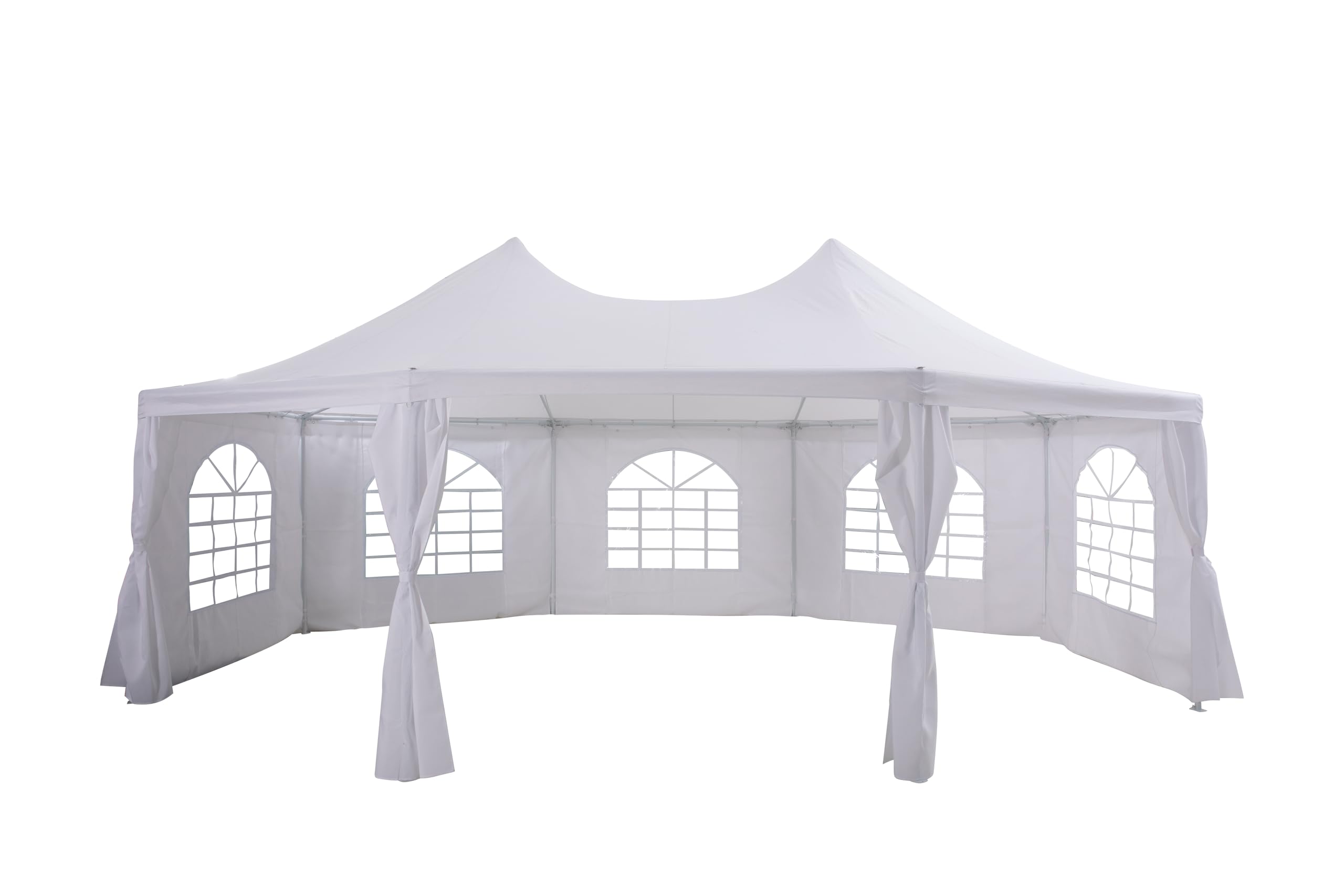 METRO PROFESSIONAL Festzelt mit Seitenwand Milano, Stahl/Polyester, 6.8 x 5 m, wasserabweisend, weiß Sport & Freizeit