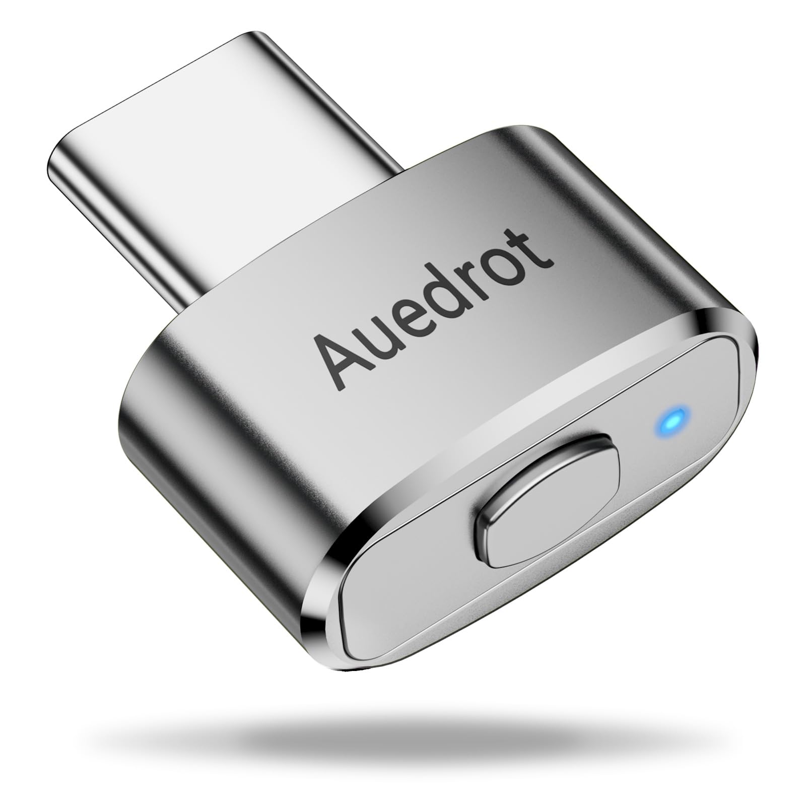 AUEDROT Mouse Jiggler USB-C Undetectable Mouse Jiggler Type C Mover with Switch Button, Automatic Wiggler with 2 Jiggle Modes, Plug & Play, Keep Computer/Laptop Awake,Silver