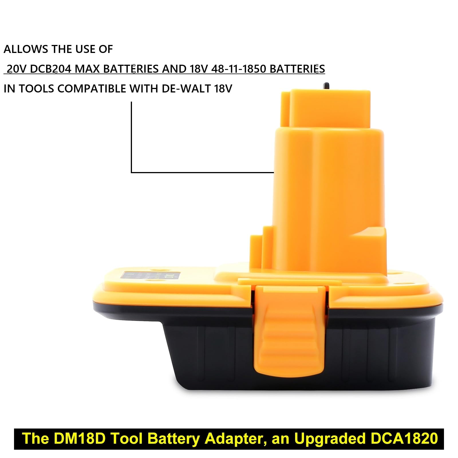 Paquete de 2 adaptadores DM18D compatibles con herramientas DeWalt de 18 V, adaptador compatible con batería Dewalt de 20 V MAX y compatible con batería de litio Mil-waukee M-18 de 18 V para