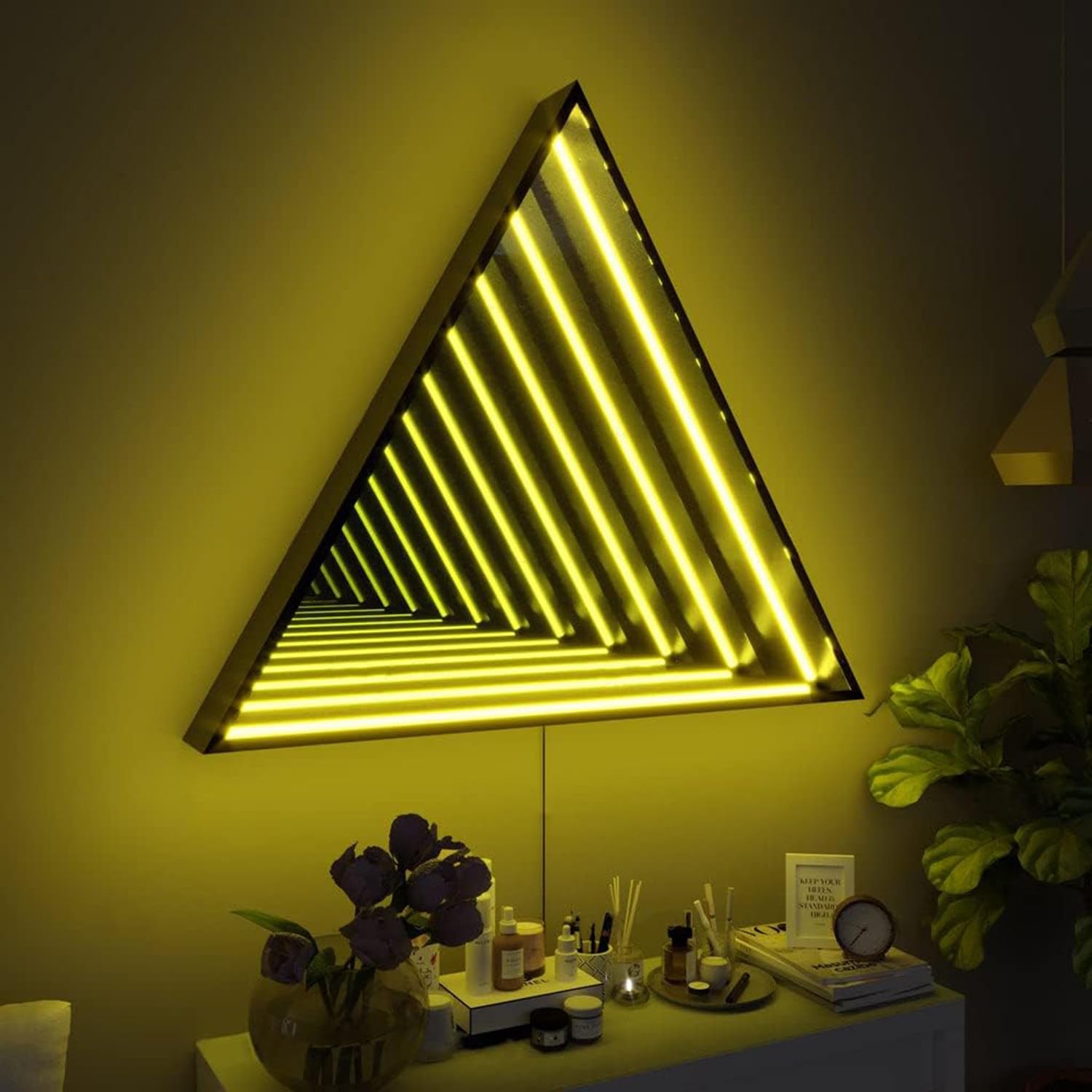 Futuristische RGB-Unendlichkeitsspiegel-Wandleuchte, 3D-Tunnel-LED-Lampe mit mehrfarbigem Verlauf, ideal für Gamer-Zimmer, Bar, KTV, Party-Hintergrunddekoration A50cm